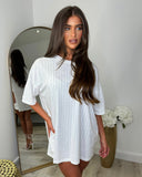 Delilah Diamante Oversized T-Shirt - White