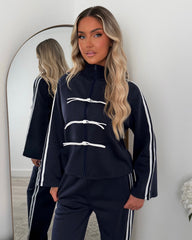 Liana Zip Hoodie and Trouser Set - Navy