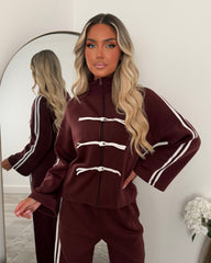 Liana Zip Hoodie and Trouser Set - Burgundy