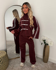 Liana Zip Hoodie and Trouser Set - Burgundy