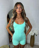 Trixie Short Spaghetti Strap Unitard - Mint