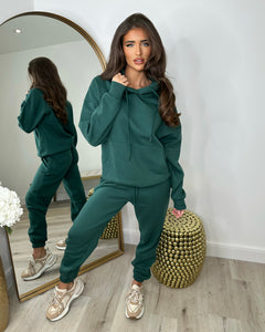 Eliana Oversized Hooded Tracksuit Set - Green