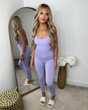 Pearl Spaghetti Strap Jumpsuit - Lilac