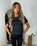 Honey Sculpt Slinky T-Shirt & Leggings Set - Black