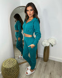 Letita Zip Front Hooded Tracksuit - Teal