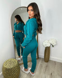 Letita Zip Front Hooded Tracksuit - Teal