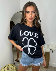 Avery LOVE Heart Detail T-Shirt - Black