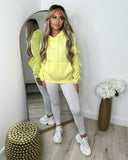 Penny Ruched Sleeve Hoodie - Lemon