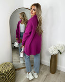 Melissa Mid Length Cardigan - Purple