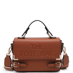 Becky 'The Tote Bag' Fold Over Design Structured Bag - Brown
