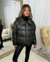 Rita Short Padded Bomber Jacket - Khaki