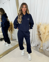 Lydia 'GLAMDOLL ORIGINAL' Front & Back Print Design Fleece Lined Hoodie - Navy