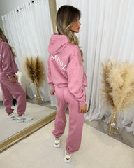 Lydia 'GLAMDOLL ORIGINAL' Front & Back Print Design Fleece Lined Hoodie - Blush Pink