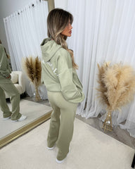 Lydia 'GLAMDOLL ORIGINAL' Front & Back Print Design Fleece Lined Hoodie - Sage Green