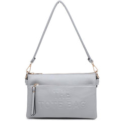 Rachael Multi Zip Double Strap 'The Tote Bag' Embossed Bag - Light Grey