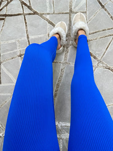 Kaci Ribbed Leggings - Royal Blue