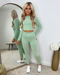 Caprice Long Sleeve Gym Set - Mint Green