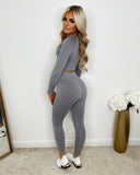 Caprice Long Sleeve Gym Set - Light Grey