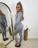 Poppy 3 Piece Patterned Design Gym Set - Grey