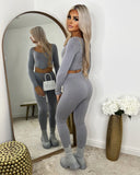 Miesha Corset Style Gym Set - Light Grey