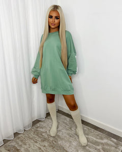 BUFFALO Slogan Oversized Jumper - Mint