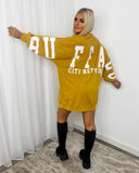 BUFFALO Slogan Oversized Jumper - Mustard