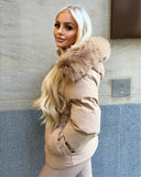 Kelsey Padded Faux Fur Hooded Coat - Camel