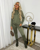 Charlotte Round Neck Loungewear Set - Khaki