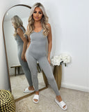 Megan Sleeveless Unitard Jumpsuit - Light Grey