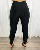 Destiny Straight Leg High Waisted Legging - Black