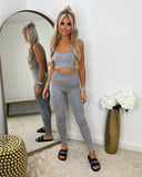 Poppy 3 Piece Patterned Design Gym Set - Grey