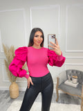 Sadie Puff Sleeve Top - Fuchsia