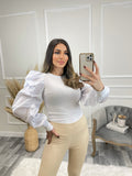 Sadie Puff Sleeve Top - White