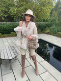 Freya Belted Fur Coat - Cream